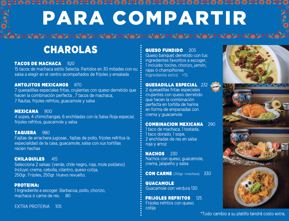 Charolas para compartir