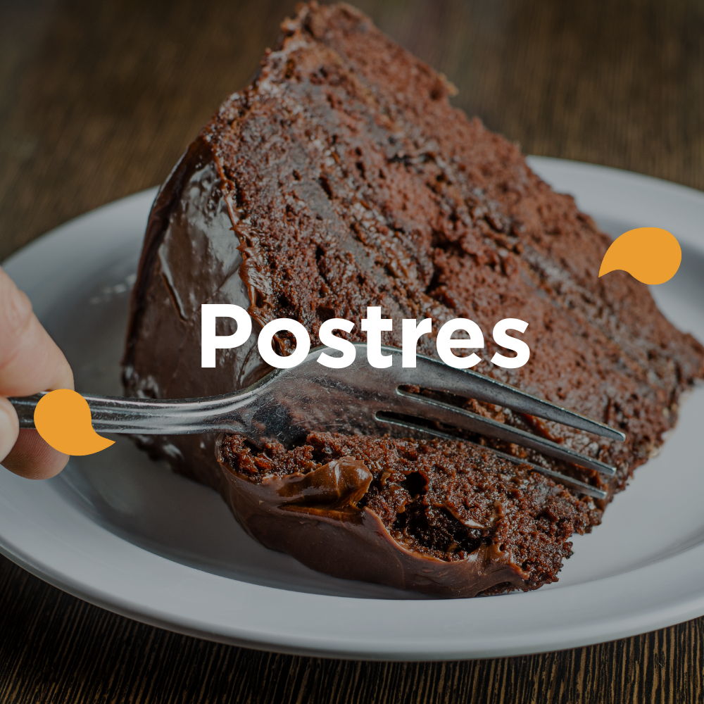 Postres como pasteles, flan, nieve.